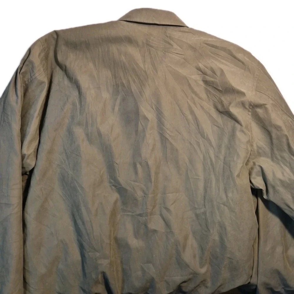Vintage London‎ Fog Collection Men's L Khaki Suede-Look Jacket Bomber Classic